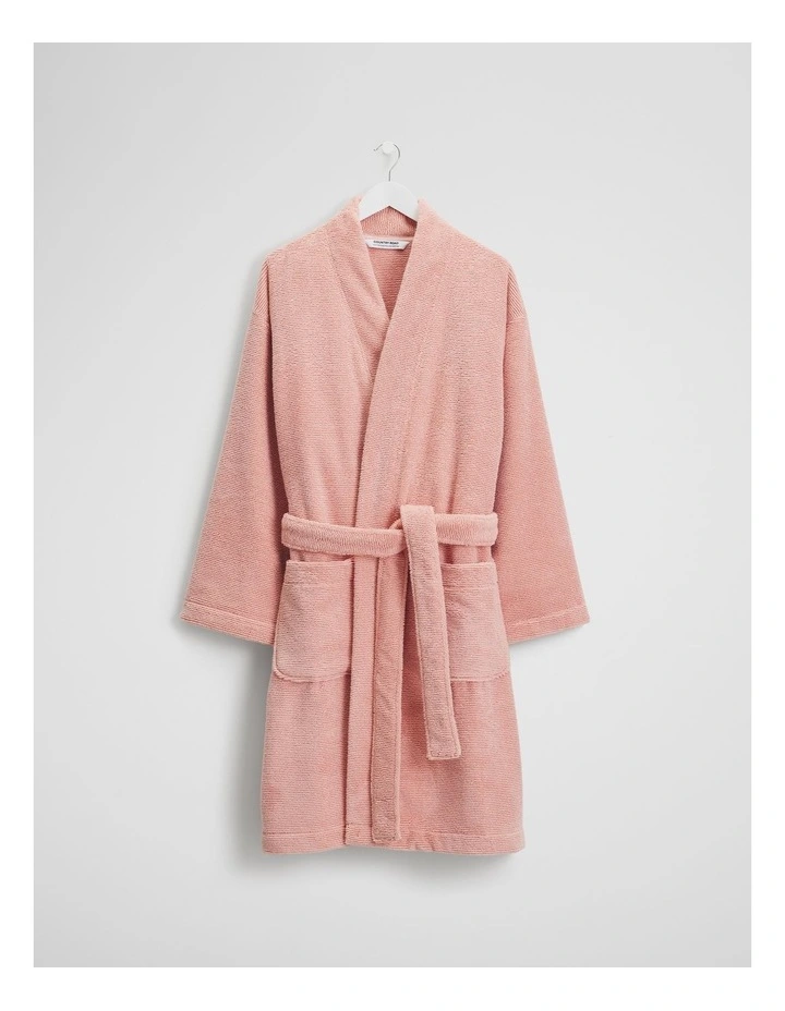 Mara Verified Australian Cotton Bath Robe in Pink Clay image 1