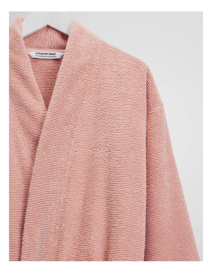 Mara Verified Australian Cotton Bath Robe in Pink Clay image 3