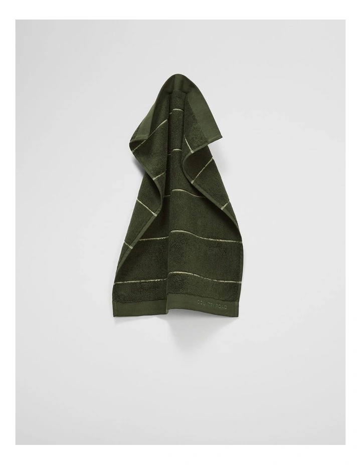 Blake Verified Australian Cotton Hand Towel in Dark Olive image 1