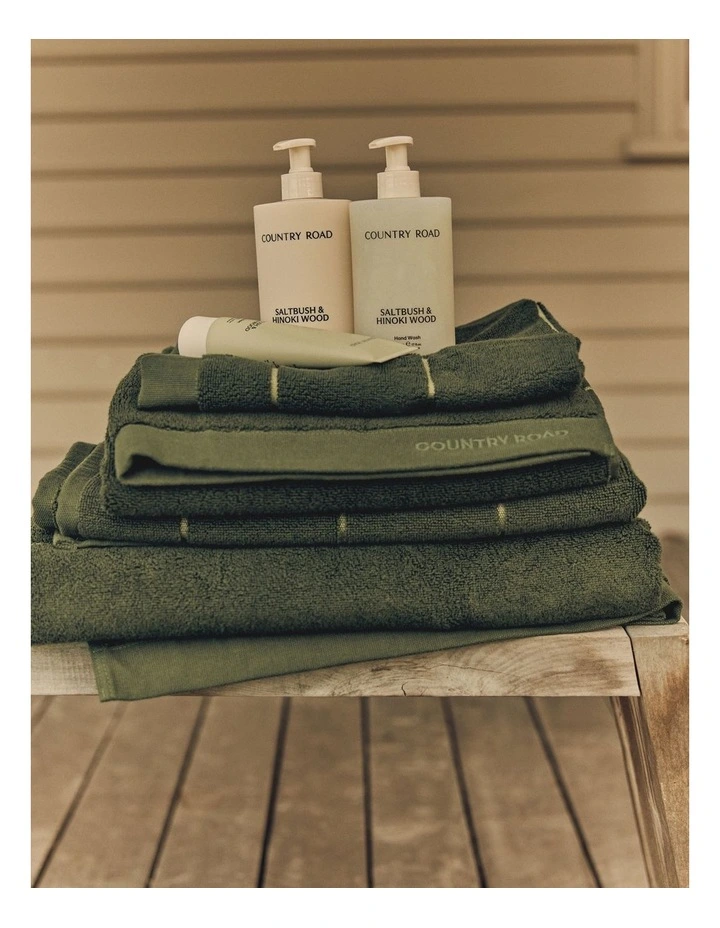 Blake Verified Australian Cotton Hand Towel in Dark Olive image 2