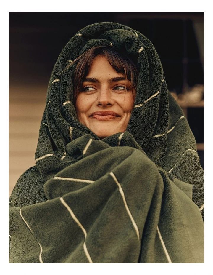 Blake Verified Australian Cotton Bath Towel in Dark Olive image 2