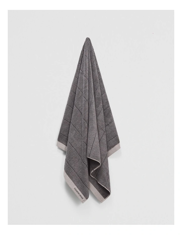 Blake Verified Australian Cotton Bath Sheet in Charcoal Marle image 1
