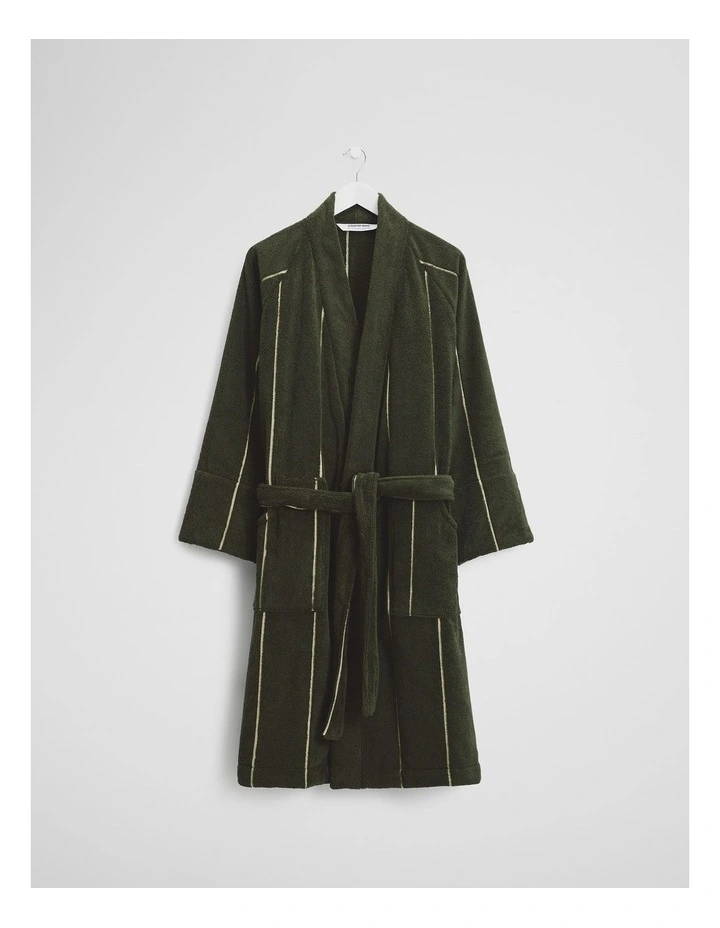 Blake Verified Australian Cotton Bathrobe in Dark Olive image 1