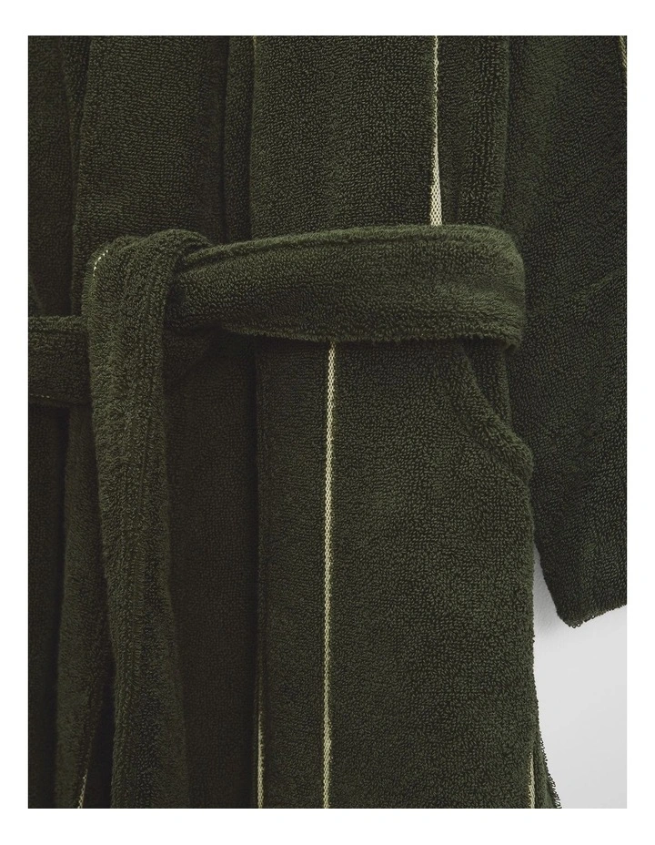 Blake Verified Australian Cotton Bathrobe in Dark Olive image 2