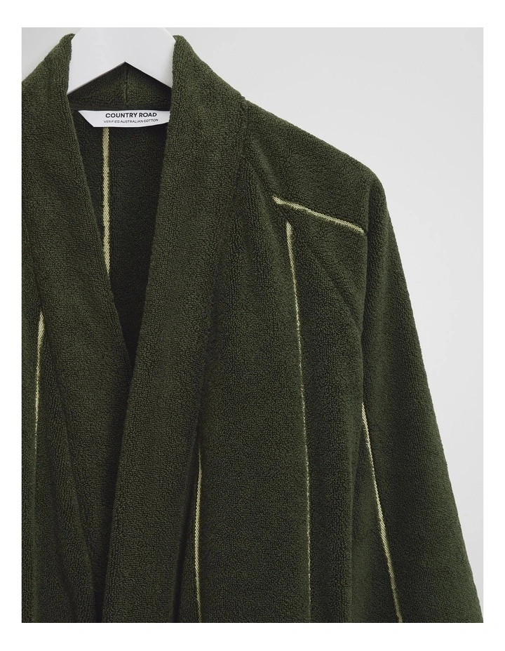 Blake Verified Australian Cotton Bathrobe in Dark Olive image 3
