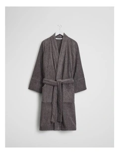 Blake Verified Australian Cotton Bathrobe in Charcoal Marle