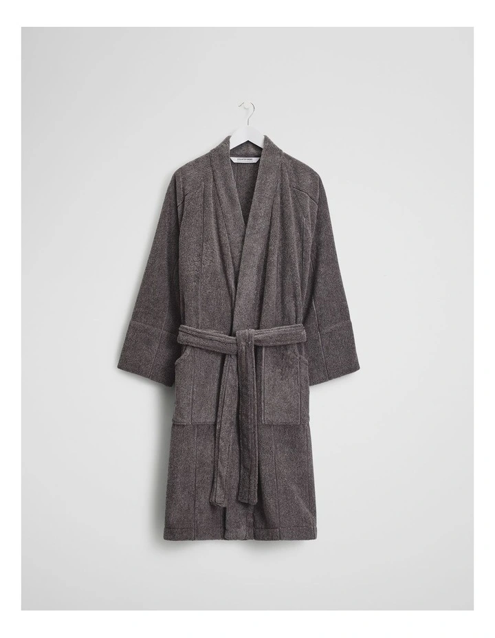 Blake Verified Australian Cotton Bathrobe in Charcoal Marle image 1