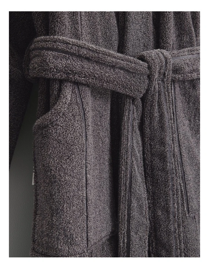 Blake Verified Australian Cotton Bathrobe in Charcoal Marle image 2