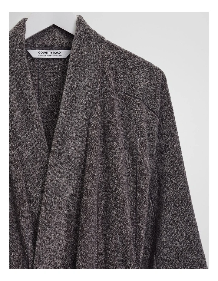 Blake Verified Australian Cotton Bathrobe in Charcoal Marle image 3