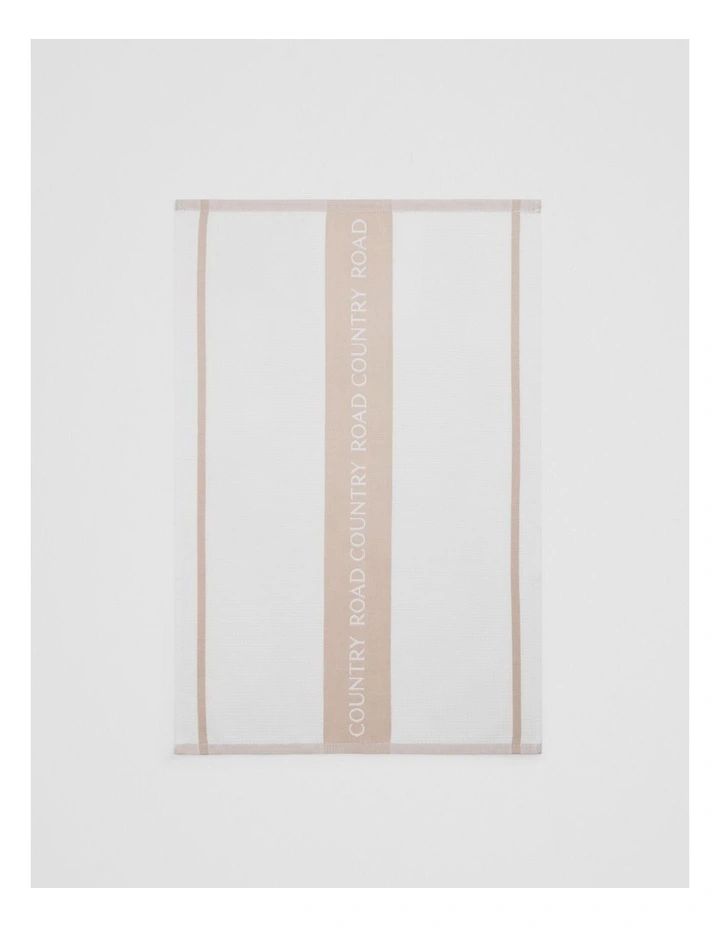 Cr Logo Australian Cotton Tea Towel in Stone image 3