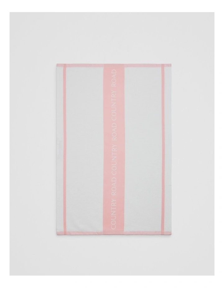 Cr Logo Australian Cotton Tea Towel in Dawn Pink image 3