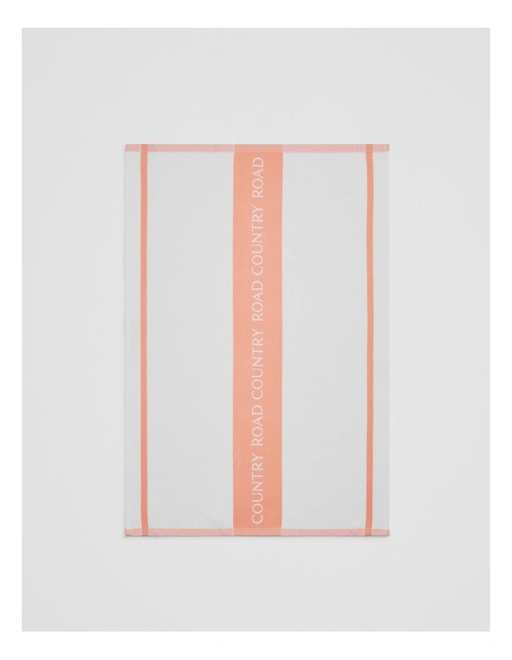 Cr Logo Australian Cotton Tea Towel in Peach image 3
