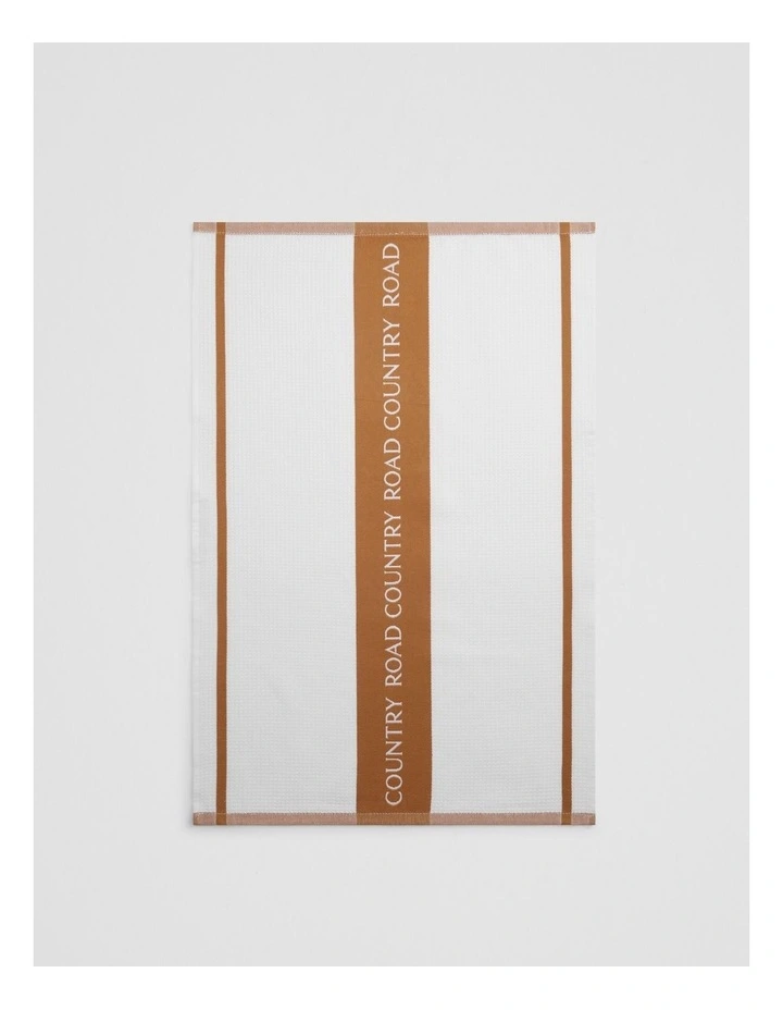 Cr Logo Australian Cotton Tea Towel in Umber image 3