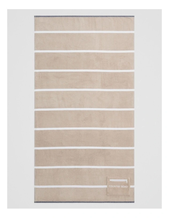 Esta Australian Cotton Pocket Beach Towel in Sand image 1