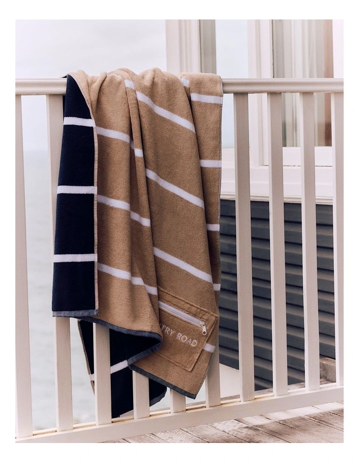 Esta Australian Cotton Pocket Beach Towel in Sand image 2