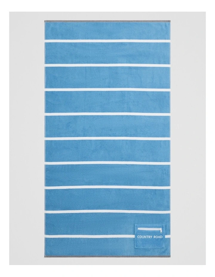 Esta Australian Cotton Pocket Beach Towel in Azure image 1
