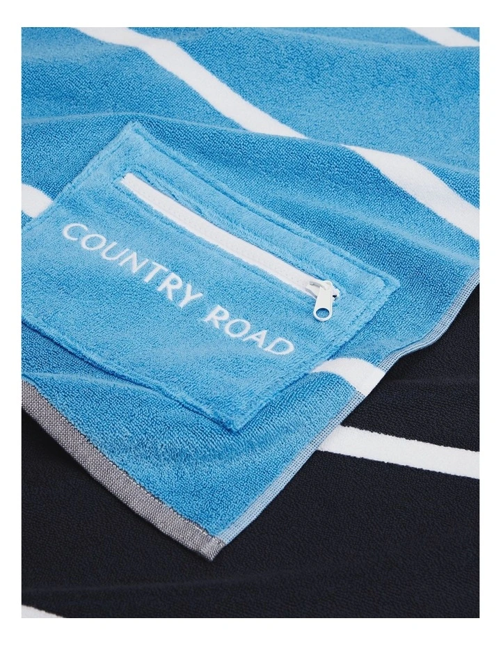 Esta Australian Cotton Pocket Beach Towel in Azure image 2