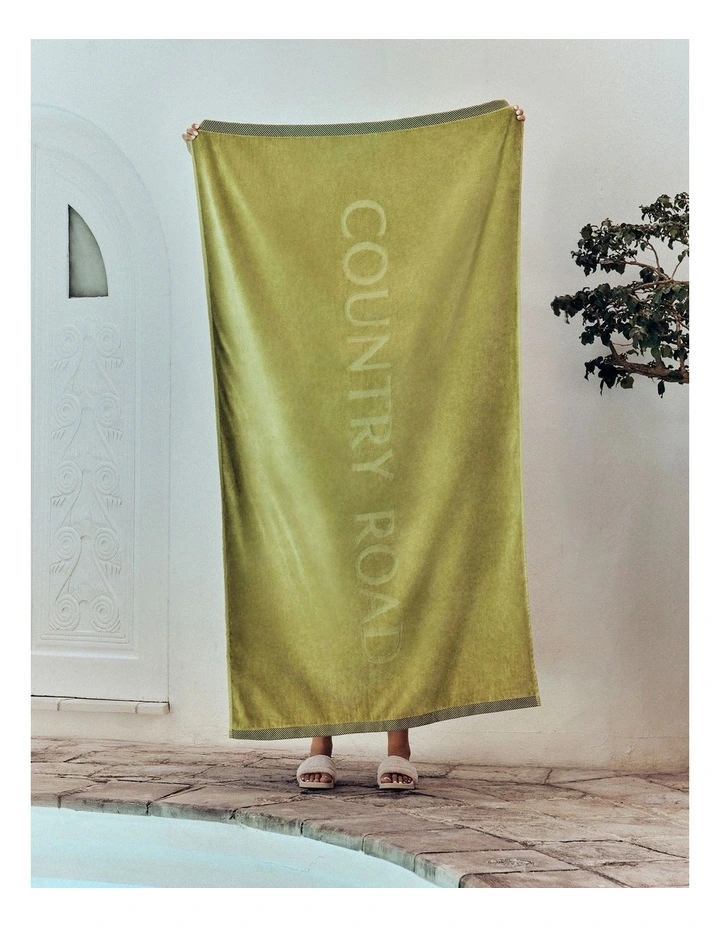 Tide Australian Cotton Beach Towel in Moss Green image 2