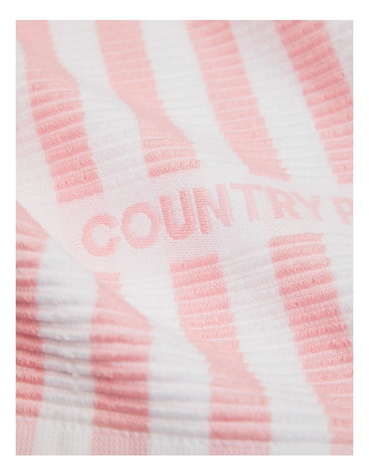 Cr Stripe Australian Cotton Tea Towel Pack Of 3 in Dawn Pink image 2
