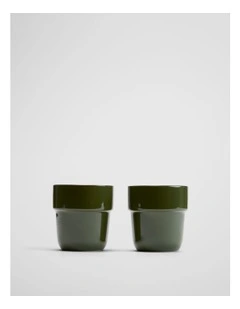Danica Latte Cup Set Of 2 in Dark Olive