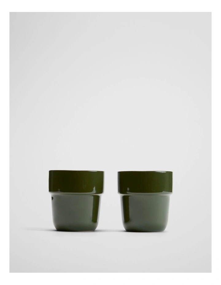 Danica Latte Cup Set Of 2 in Dark Olive image 1