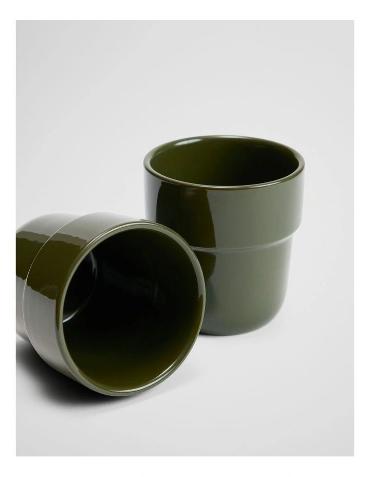Danica Latte Cup Set Of 2 in Dark Olive image 3