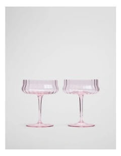 Anya Coupe Set Of 2 in Sugar Pink