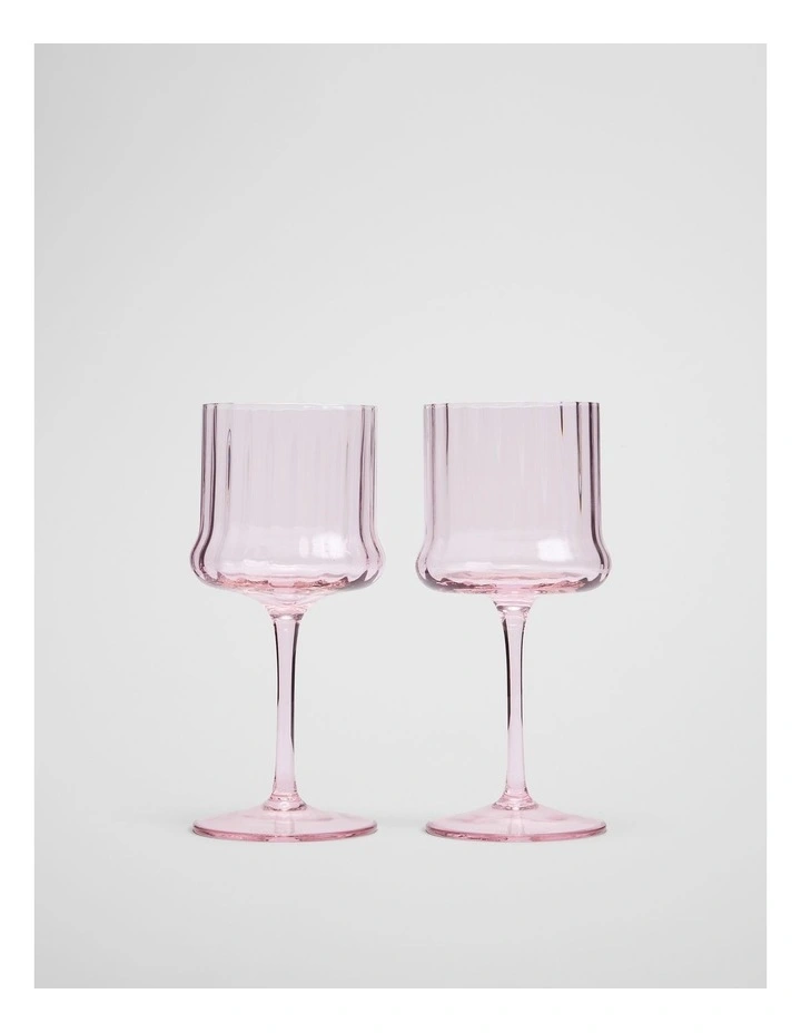 Anya Wine Glass Set Of 2 in Sugar Pink image 1