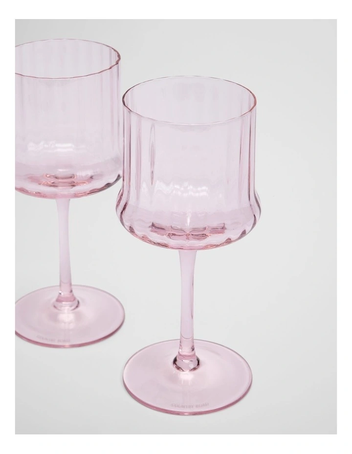 Anya Wine Glass Set Of 2 in Sugar Pink image 2