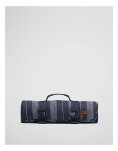 Flinders Picnic Blanket in Navy Stripe