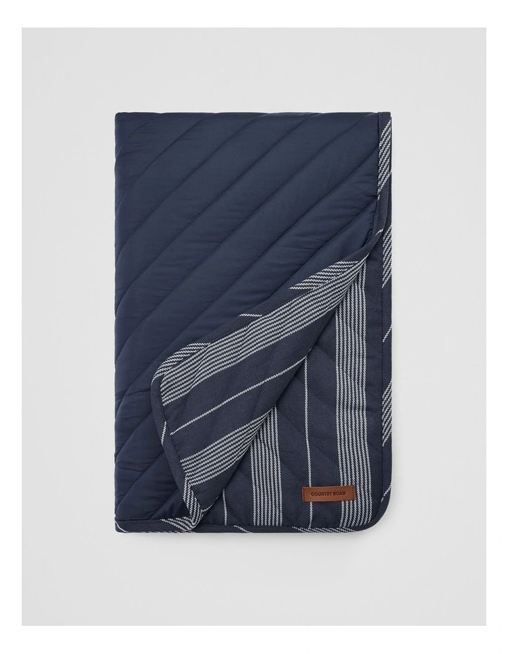 Flinders Picnic Blanket in Navy Stripe image 3