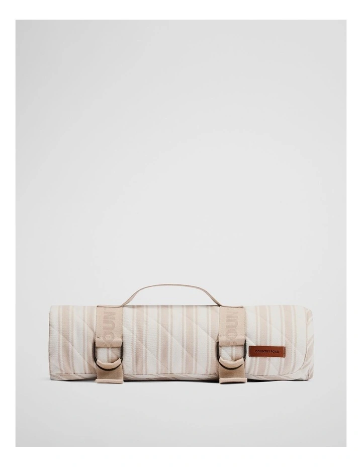 Somers Picnic Blanket in Natural Stripe image 1