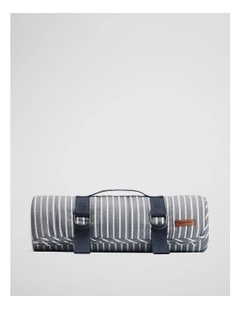 Rye Picnic Blanket in Navy Stripe
