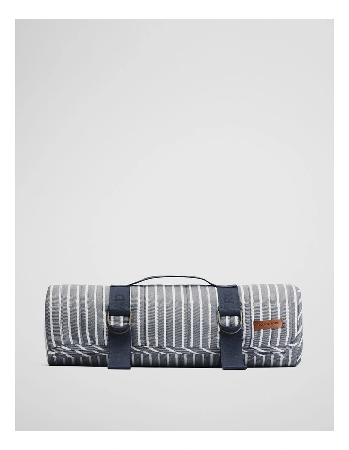 Rye Picnic Blanket in Navy Stripe image 1