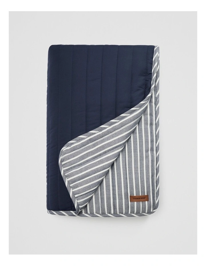 Rye Picnic Blanket in Navy Stripe image 2
