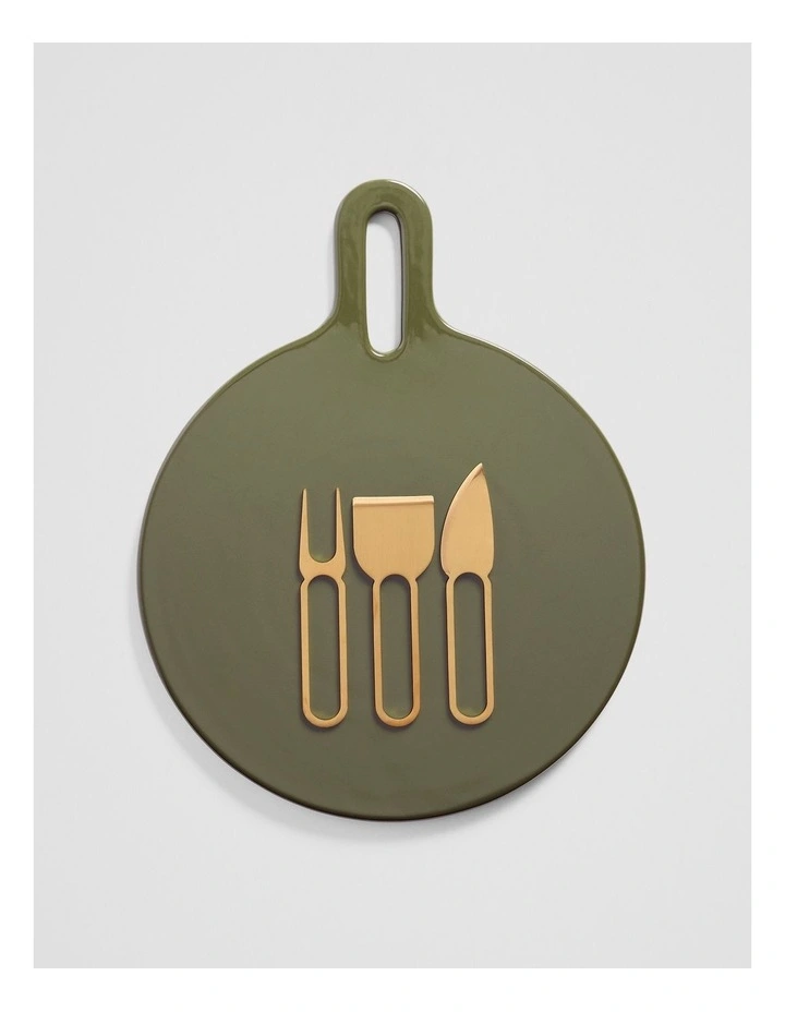 Arti Board And Knife Set in Dark Olive image 1