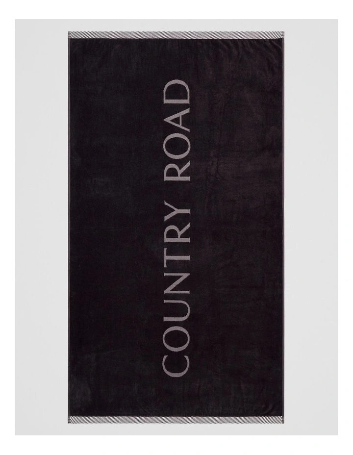 Tide Australian Cotton Beach Towel in Charcoal image 1