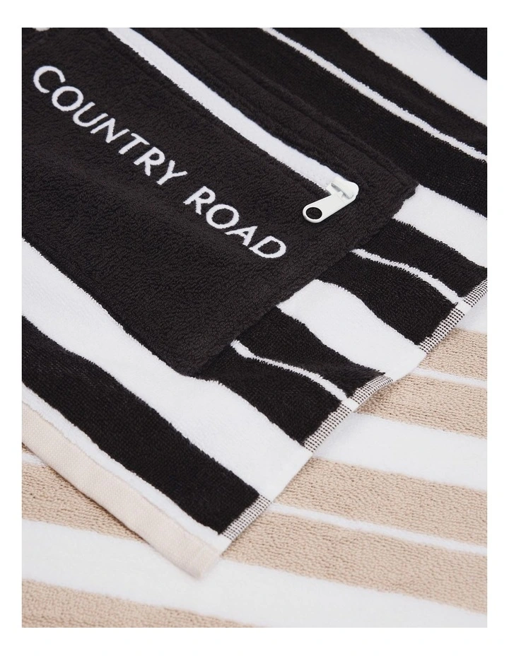 Kyla Australian Cotton Beach Blanket in Charcoal Sand image 2
