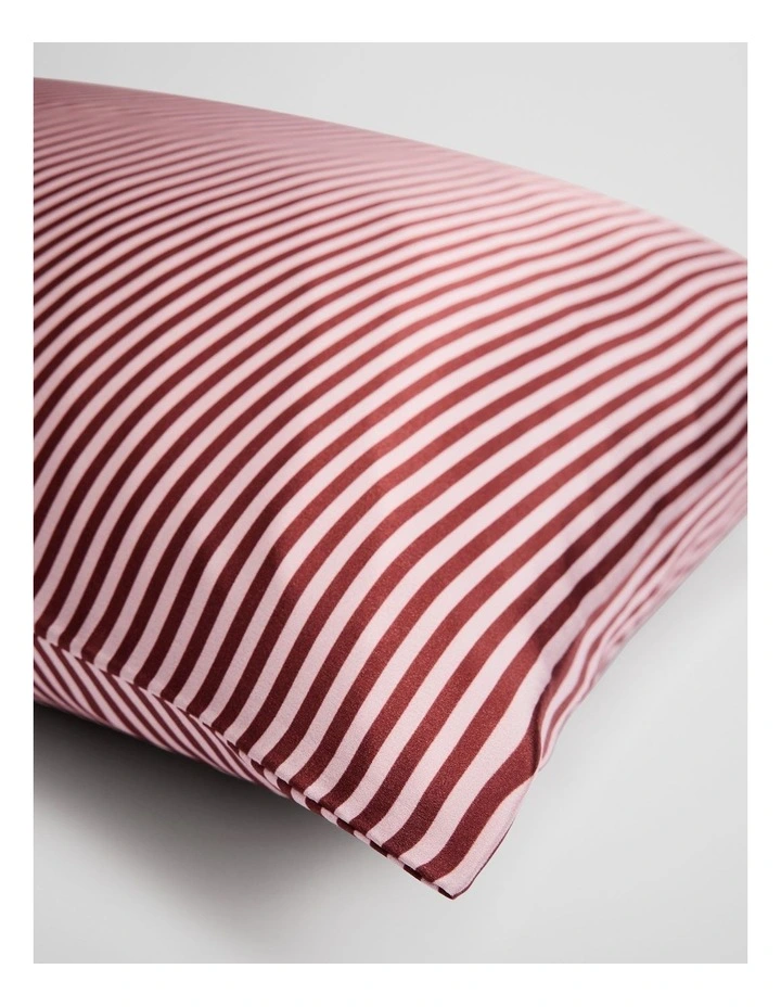 Silk Pillowcase in Ruby Stripe image 2
