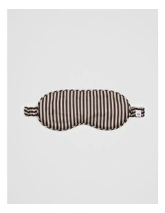 Silk Eye Mask in Charcoal Stripe