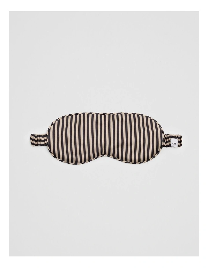 Silk Eye Mask in Charcoal Stripe image 1