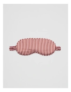 Silk Eye Mask in Ruby Stripe