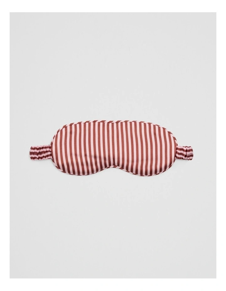 Silk Eye Mask in Ruby Stripe image 1