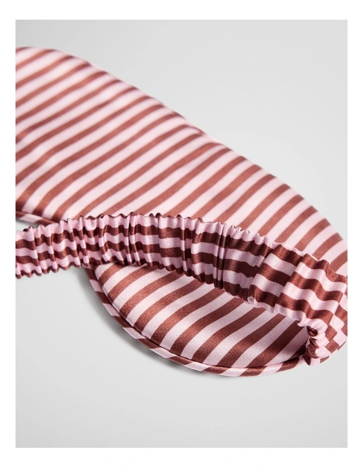 Silk Eye Mask in Ruby Stripe image 2