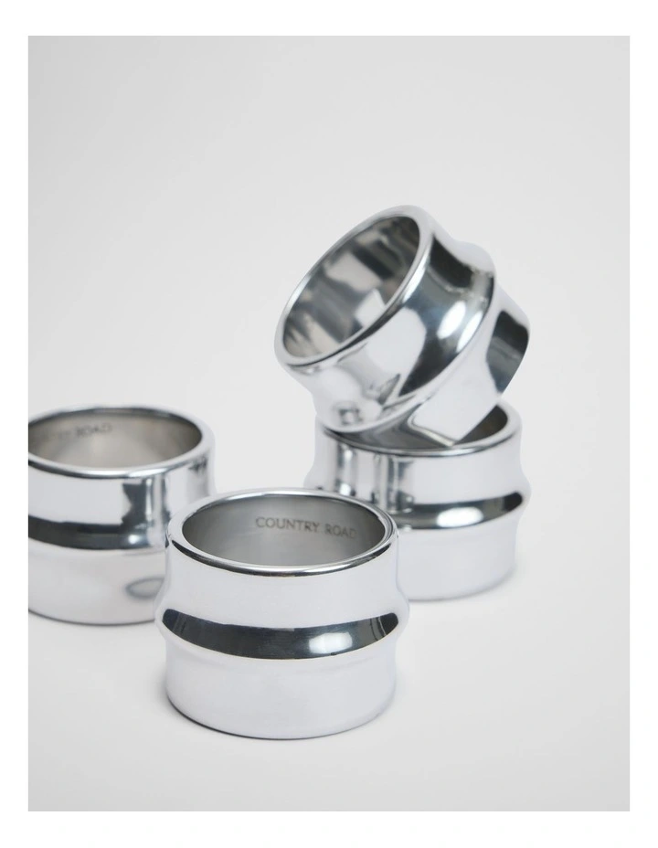 Moore Napkin Ring Set Of 4 in Silver image 2