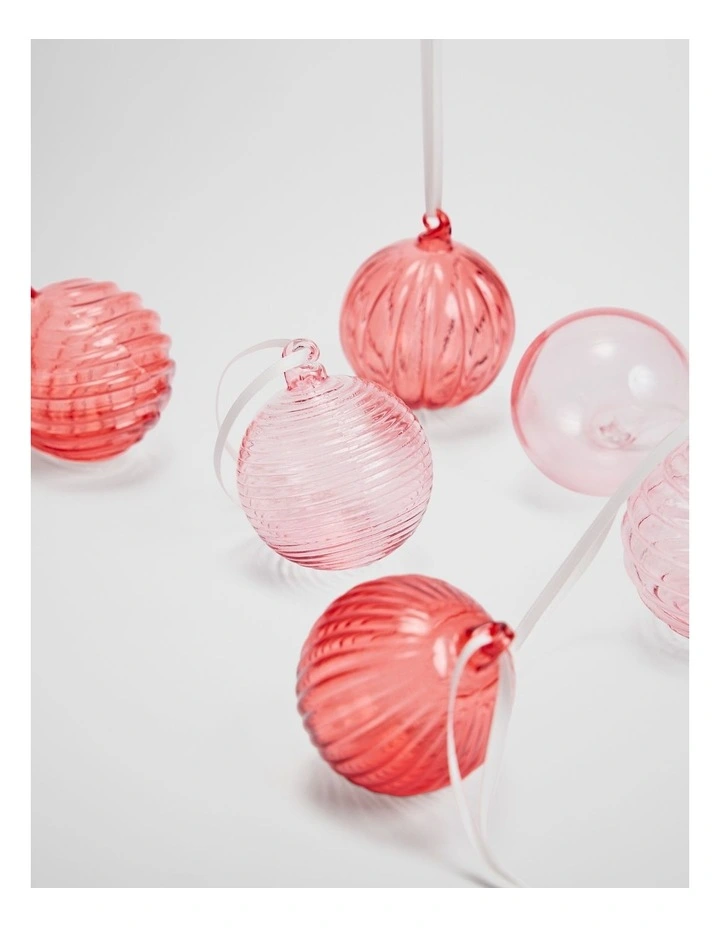 Bauble Set Of 6 in Fairy Tale Stripe image 2