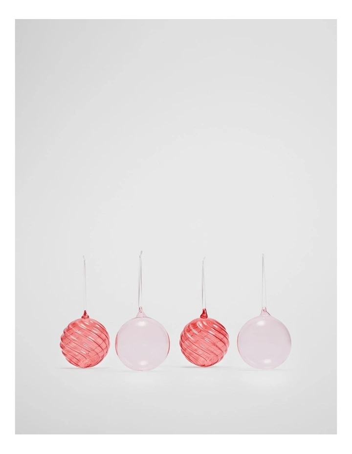 Large Bauble Set Of 4 in Fairy Tale Stripe image 1