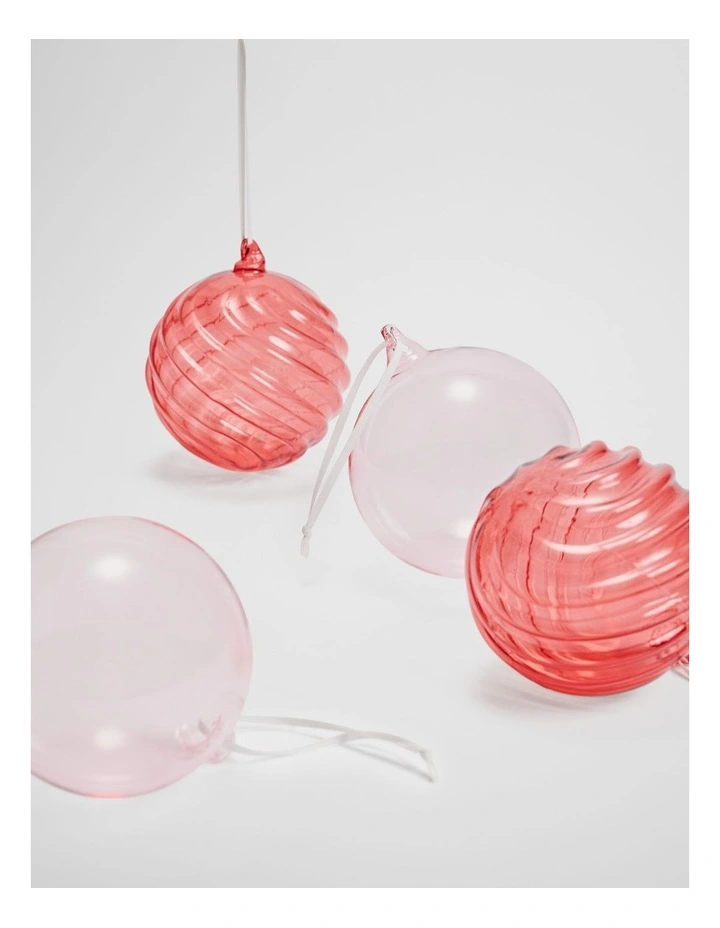 Large Bauble Set Of 4 in Fairy Tale Stripe image 2