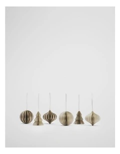 Honeycomb Decoration Set Of 6 in Natural Stripe