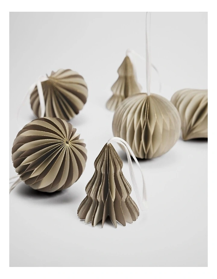 Honeycomb Decoration Set Of 6 in Natural Stripe image 2